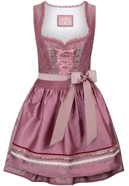 B-Ware / 2. Wahl - Dirndl mini 50cm Elaine bordeaux rot rosa Stockerpoint