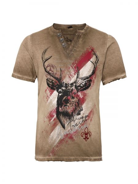 B-Ware / 2. Wahl - Herren Trachtenshirt Ferdi braun Austria Hangowear