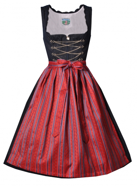 Dirndl midi 65 cm Seeshaupt dunkelblau rot Turi Landhaus