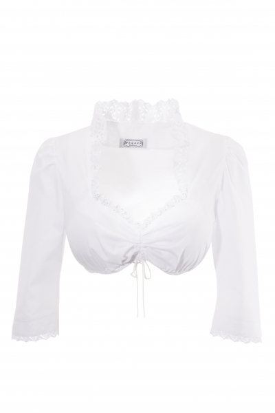B-Ware / 2. Wahl - Dirndlbluse Ritzlesrieth weiß Langarm Hannah Collecion