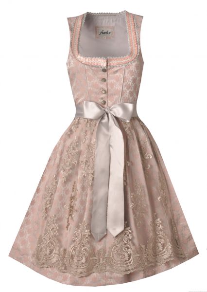 Dirndl midi 60 cm Berghof grau rosa Fuchs