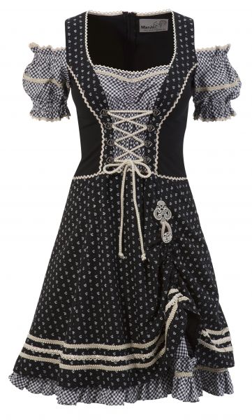 Dirndl Trachtenkleid mini 48cm Natasa-Irma schwarz Marjo
