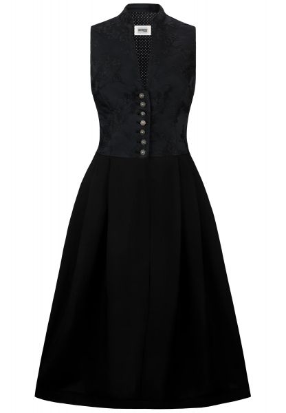 B-Ware / 2. Wahl - Dirndl midi 70 cm Lauryin schwarz OHNE SCHÜRZE Stockerpoint