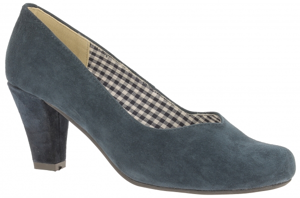 Trachtenpumps Langenneufnach blau jeans Leder Hirschkogel
