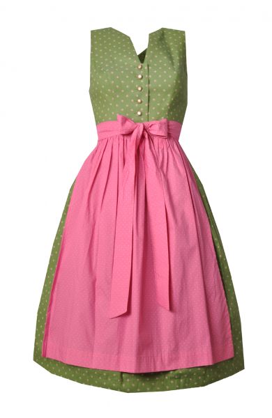 Dirndl midi 70cm Hoheneichberg grün rosa Hannah Collection