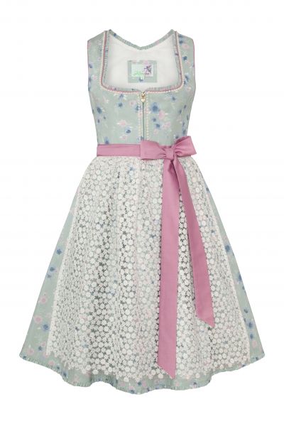 Dirndl Zima 60 cm mint weiß Alpenfee