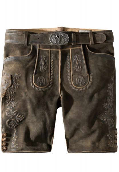 Trachten Lederhose kurz Oliver kiesel gespeckt Stockerpoint