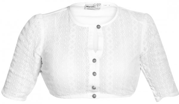 Dirndlbluse Bela-Anita weiß halbarm Spitze Marjo