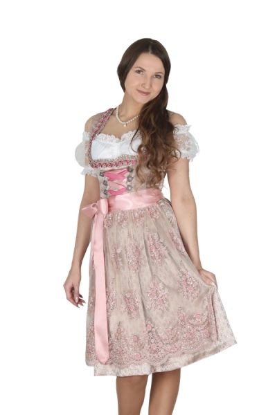 Dirndl midi 60 cm Wörnstorf schlamm grün rosa Fuchs