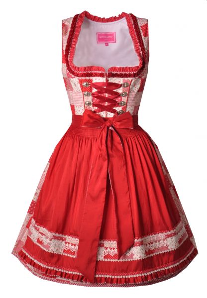 Dirndl mini 53cm Zeilling rot weiß Krüger Madl
