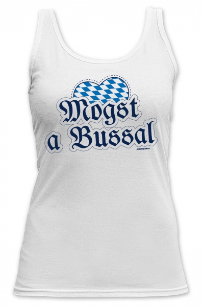 Trachten Tank Top Mogst a Bussl weiss