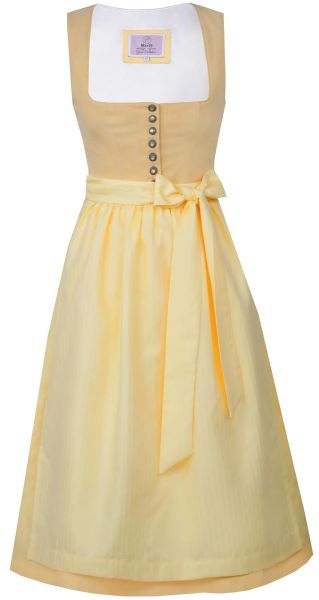 Dirndl lang 75 cm Obing Cord zitrone gelb Marjo