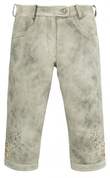 B-Ware / 2. Wahl - Damen Trachten Lederhose 3/4 lang Revita stein Marjo