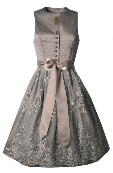 B-Ware / 2. Wahl Dirndl Netty midi 60cm anthrazit grau Krüger