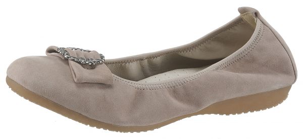 Trachten Ballerina Hundsöd taupe beige Leder Hirschkogel