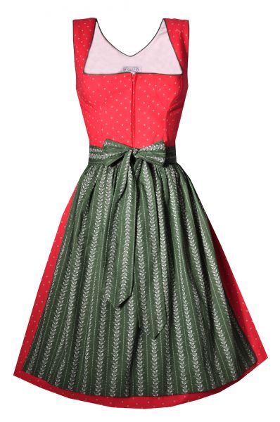 Dirndl mini 59cm Weidlwang rot grün Hannah Collection