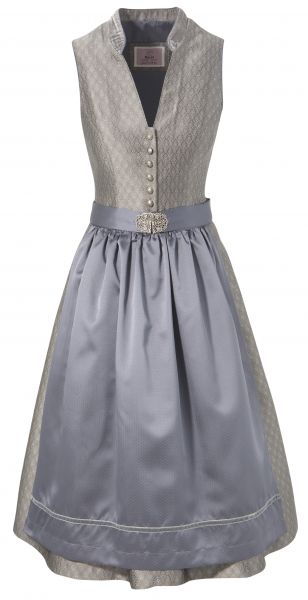 B-Ware / 2. Wahl - Dirndl midi 65 cm Hilana stein grau blau Marjo