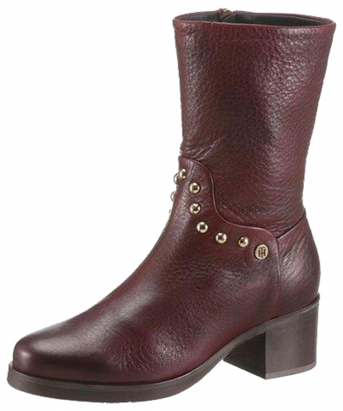 Stiefel Kurzstiefel Mötzing bordeaux rot Leder Tommy Hilfiger