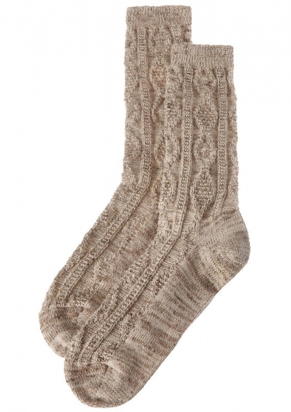 Herren-Trachtensocken braun/beige meliert Lusana