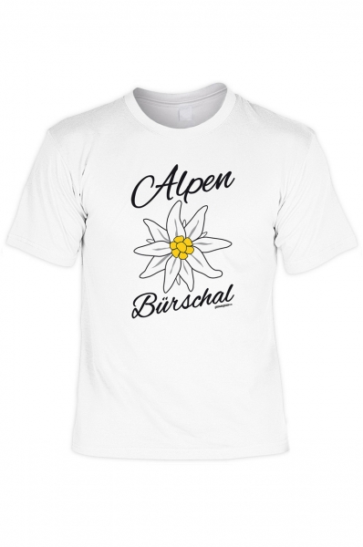 Trachtenshirt Alpen Bürschal weiß