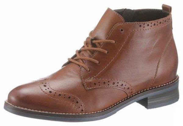 Trachten Schnürschuhe Floß braun used mit seitlichem Reißverschluss Remonte