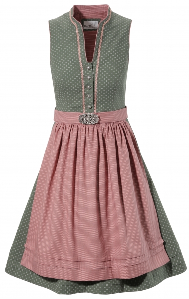 B-Ware / 2. Wahl - Dirndl mini 58 cm Dalida moos grün rosa altorsa Marjo