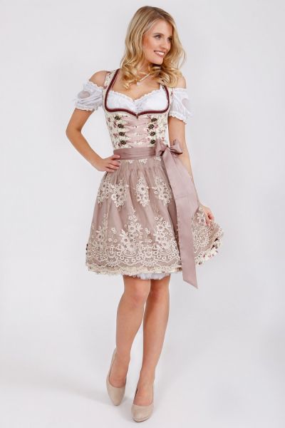 B- Ware / 2. Wahl - Dirndl mini 50 cm Fleur D&#039;Amour natur creme Krüger Madl