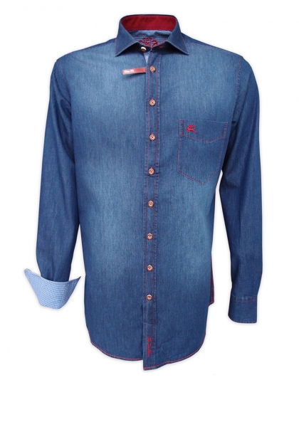 Trachtenhemd Brand marine/blau Slim Fit OS Trachten