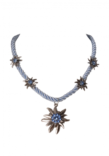 Dirndlkette Trachtenkette Fahrenzhausen Edelweiß hellblau