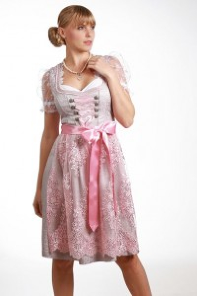 Dirndl midi 60 cm Kraiburg eisblau rosa Fuchs
