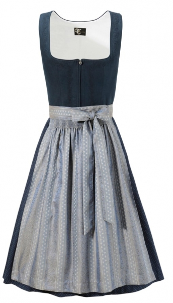 Dirndl midi 70 cm Wörth blau Trachten Deiser