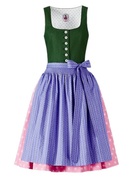 Dirndl midi 60 cm Aussee grün / lila Hohenstaufen by H.Moser