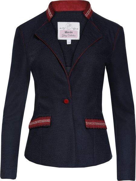 Trachtenjacke Edmanda dunkelblau rot Marjo