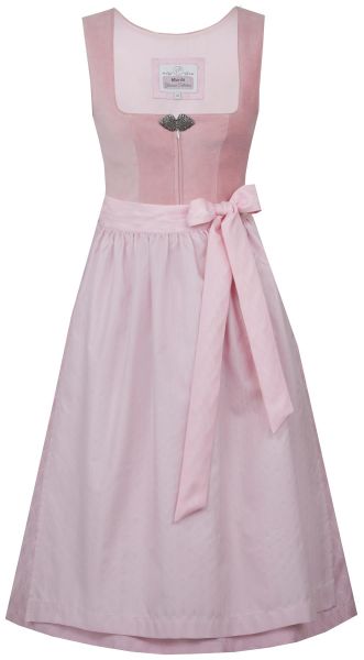 Dirndl lang 75 cm Mönchsroth puderrosa rosa Samt Marjo