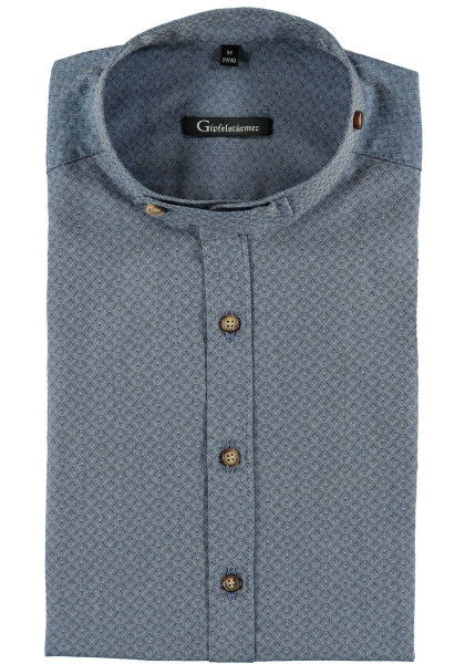 Trachtenhemd Wallersdorf jeans blau Langarm Body Fit OS Trachten
