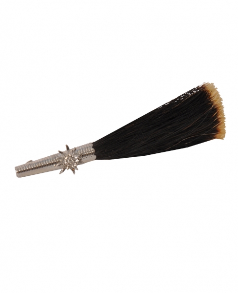 Gamsbart Dunkelbraun mit Edelweißhülse 11 cm