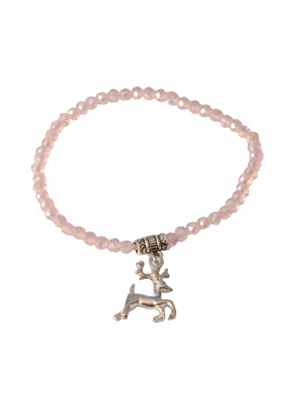 Trachten Armband Pinzberg Kristall Hirsch rosa rose Wolkenweiß