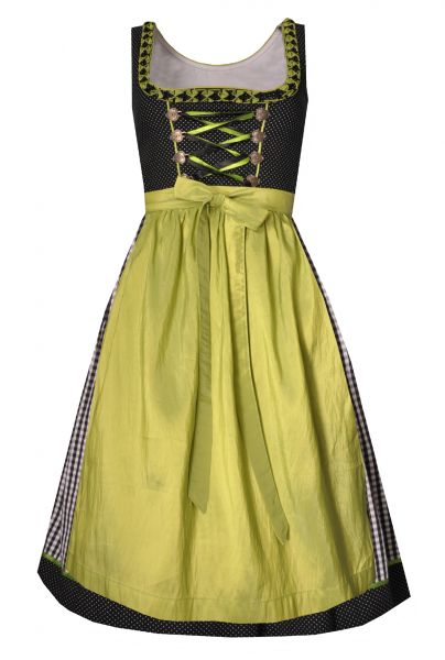 B-Ware / 2. Wahl - Dirndl mini 58cm Guggenberg schwarz weiß grün