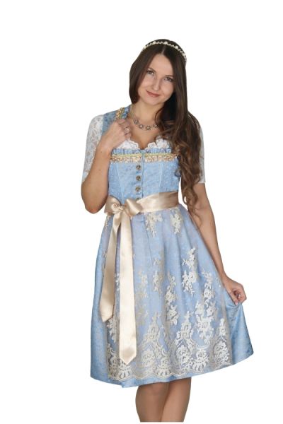 Dirndl midi 60 cm Bachmühl hellblau blau Fuchs