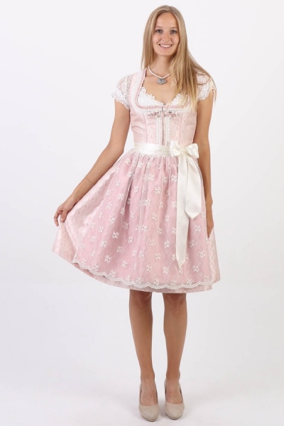 Dirndl midi 60 cm Princess rosa creme Krüger