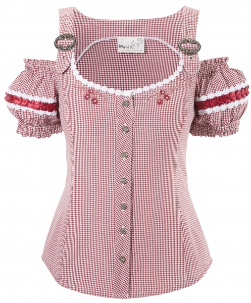 Trachtenbluse Britt-Maren dunkelrot Marjo