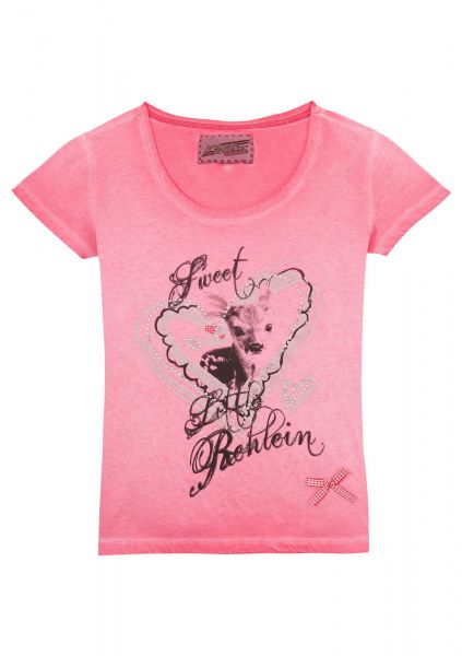 B-Ware / 2. Wahl - Trachtenshirt Damen rosa Rehlein Andreas Gabalier Kollektion by Hangowear