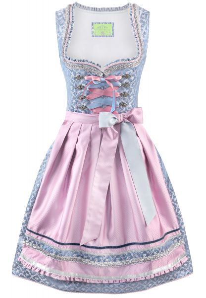 Dirndl mini 55 cm Lulu hellblau rosa Wiesnwuid Stockerpoint