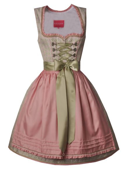 Dirndl midi 60 cm Burgerfeld grün rosa Krüger Madl