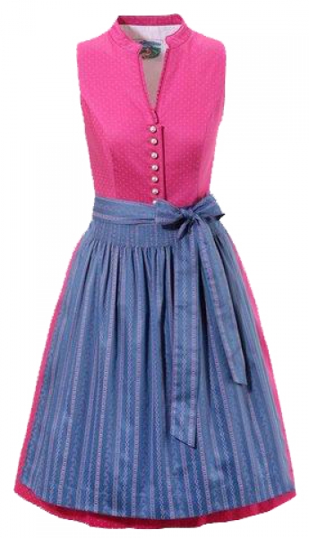 Dirndl midi hochgeschlossen 60 cm Uehlfeld pink blau hochgeschlossen Turi Landhaus