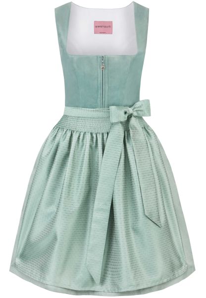 Dirndl midi 60 cm Mila salbei grün Samtoptik Wiesnwuid
