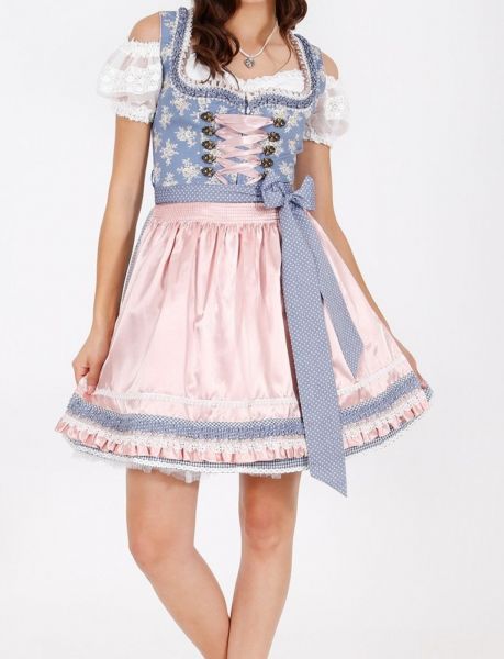 Dirndl mini 50 cm Dream blau rosa Krüger