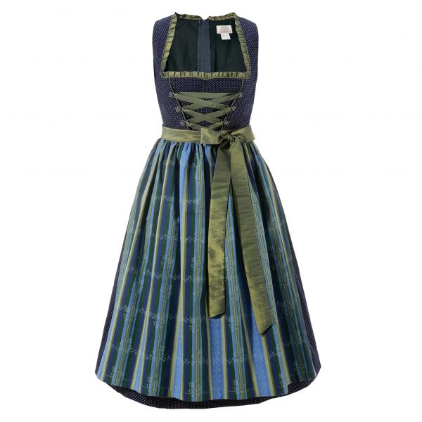 Dirndl midi 70 cm Tröglersrieth blau grün Trachtenset 2-tlg. Naber Collection