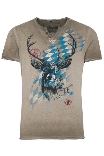 Herren Trachtenshirt Ferdi braun Bavaria Hangowear