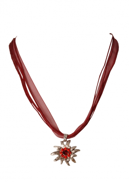 Dirndlkette Hohenau weinrot Edelweiß v. Wolkenweis